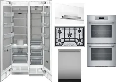 6 Piece Package Includes Refrigerator, Freezer, Cooktop, Wall Oven, Hood And Dishwasher