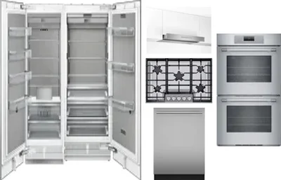 6 Piece Package Includes Refrigerator, Freezer, Cooktop, Wall Oven, Hood And Dishwasher