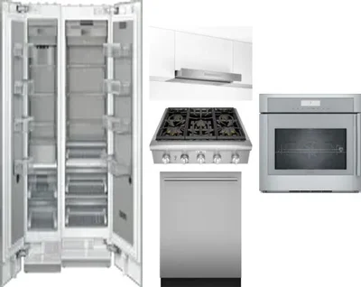 6 Piece Package Includes Refrigerator, Freezer, Cooktop, Wall Oven, Hood And Dishwasher