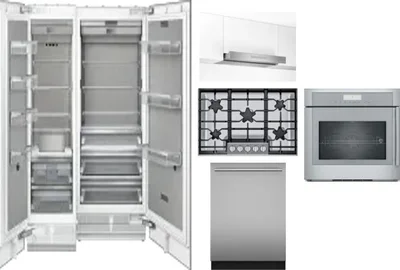 6 Piece Package Includes Refrigerator, Freezer, Cooktop, Wall Oven, Hood And Dishwasher