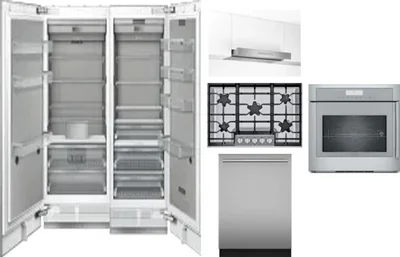 6 Piece Package Includes Refrigerator, Freezer, Cooktop, Wall Oven, Hood And Dishwasher