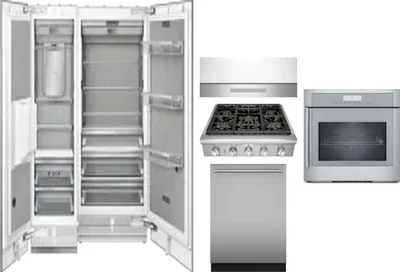 6 Piece Package Includes Refrigerator, Freezer, Cooktop, Wall Oven, Hood And Dishwasher