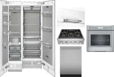 6 Piece Package Includes Refrigerator, Freezer, Cooktop, Wall Oven, Hood And Dishwasher