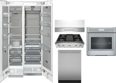 6 Piece Package Includes Refrigerator, Freezer, Cooktop, Wall Oven, Hood And Dishwasher
