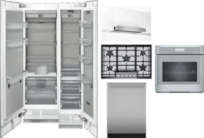 6 Piece Package Includes Refrigerator, Freezer, Cooktop, Wall Oven, Hood And Dishwasher
