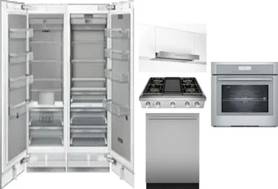 6 Piece Package Includes Refrigerator, Freezer, Cooktop, Wall Oven, Hood And Dishwasher