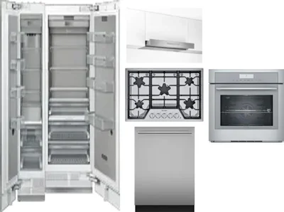 6 Piece Package Includes Refrigerator, Freezer, Cooktop, Wall Oven, Hood And Dishwasher