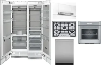 6 Piece Package Includes Refrigerator, Freezer, Cooktop, Wall Oven, Hood And Dishwasher