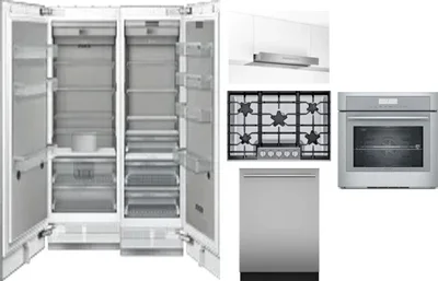 6 Piece Package Includes Refrigerator, Freezer, Cooktop, Wall Oven, Hood And Dishwasher