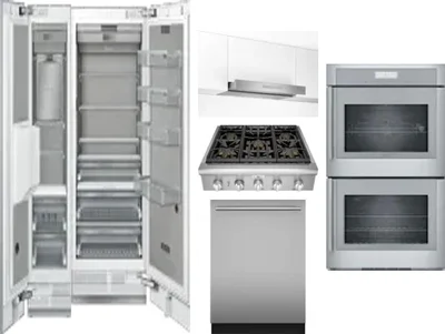 6 Piece Package Includes Refrigerator, Freezer, Cooktop, Wall Oven, Hood And Dishwasher