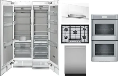 6 Piece Package Includes Refrigerator, Freezer, Cooktop, Wall Oven, Hood And Dishwasher