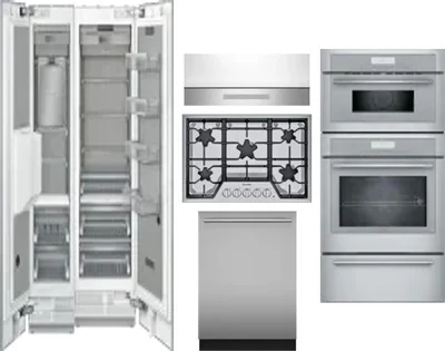 6 Piece Package Includes Refrigerator, Freezer, Cooktop, Wall Oven, Hood And Dishwasher