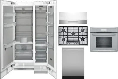 6 Piece Package Includes Refrigerator, Freezer, Cooktop, Wall Oven, Hood And Dishwasher