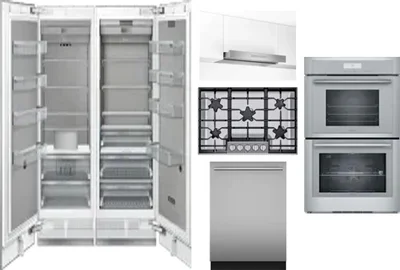 6 Piece Package Includes Refrigerator, Freezer, Cooktop, Wall Oven, Hood And Dishwasher