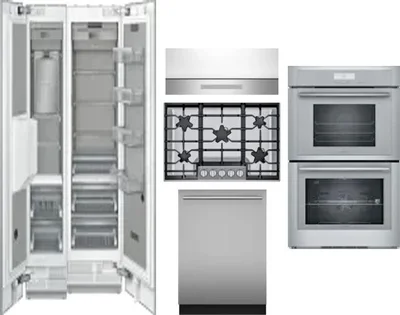 6 Piece Package Includes Refrigerator, Freezer, Cooktop, Wall Oven, Hood And Dishwasher