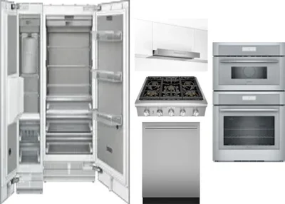6 Piece Package Includes Refrigerator, Freezer, Cooktop, Wall Oven, Hood And Dishwasher