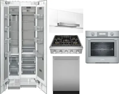 6 Piece Package Includes Refrigerator, Freezer, Cooktop, Wall Oven, Hood And Dishwasher