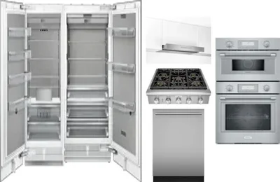 6 Piece Package Includes Refrigerator, Freezer, Cooktop, Wall Oven, Hood And Dishwasher