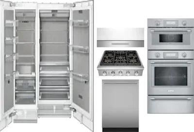 6 Piece Package Includes Refrigerator, Freezer, Cooktop, Wall Oven, Hood And Dishwasher