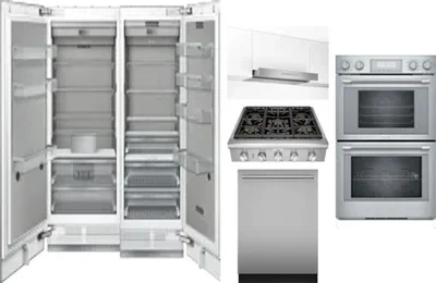 6 Piece Package Includes Refrigerator, Freezer, Cooktop, Wall Oven, Hood And Dishwasher