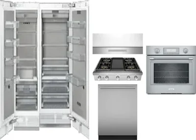 6 Piece Package Includes Refrigerator, Freezer, Cooktop, Wall Oven, Hood And Dishwasher