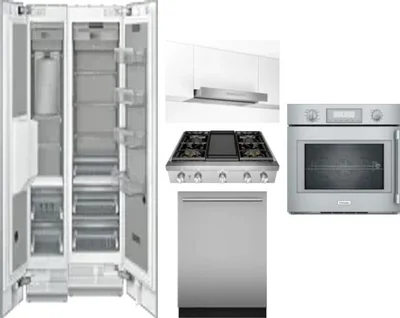 6 Piece Package Includes Refrigerator, Freezer, Cooktop, Wall Oven, Hood And Dishwasher
