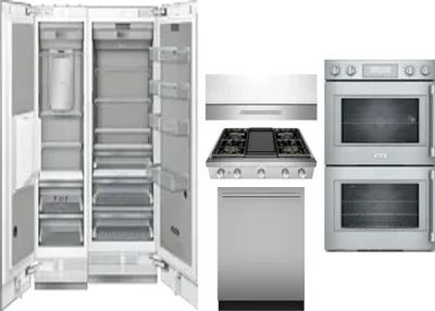6 Piece Package Includes Refrigerator, Freezer, Cooktop, Wall Oven, Hood And Dishwasher