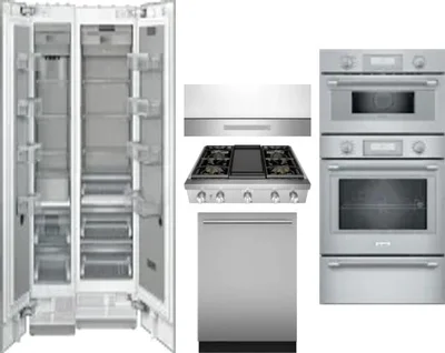 6 Piece Package Includes Refrigerator, Freezer, Cooktop, Wall Oven, Hood And Dishwasher