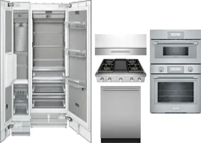 6 Piece Package Includes Refrigerator, Freezer, Cooktop, Wall Oven, Hood And Dishwasher