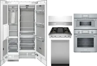 6 Piece Package Includes Refrigerator, Freezer, Cooktop, Wall Oven, Hood And Dishwasher