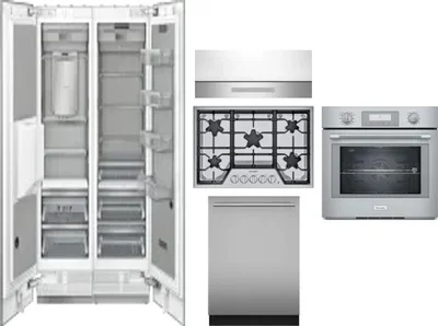 6 Piece Package Includes Refrigerator, Freezer, Cooktop, Wall Oven, Hood And Dishwasher