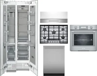 6 Piece Package Includes Refrigerator, Freezer, Cooktop, Wall Oven, Hood And Dishwasher