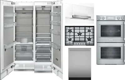 6 Piece Package Includes Refrigerator, Freezer, Cooktop, Wall Oven, Hood And Dishwasher
