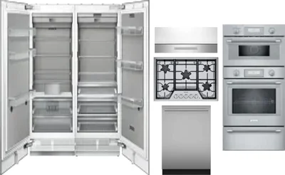 6 Piece Package Includes Refrigerator, Freezer, Cooktop, Wall Oven, Hood And Dishwasher