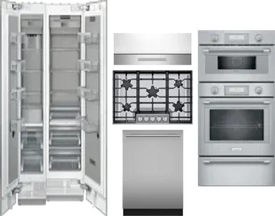 6 Piece Package Includes Refrigerator, Freezer, Cooktop, Wall Oven, Hood And Dishwasher