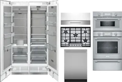 6 Piece Package Includes Refrigerator, Freezer, Cooktop, Wall Oven, Hood And Dishwasher