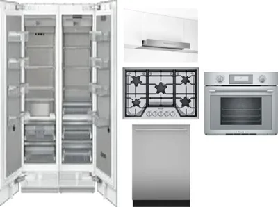 6 Piece Package Includes Refrigerator, Freezer, Cooktop, Wall Oven, Hood And Dishwasher