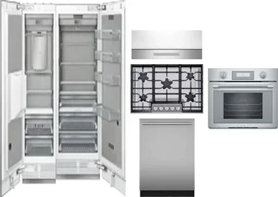 6 Piece Package Includes Refrigerator, Freezer, Cooktop, Wall Oven, Hood And Dishwasher