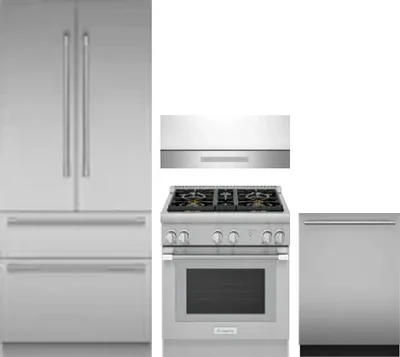 4 Piece Package Includes Refrigerator, Range, Hood And Dishwasher