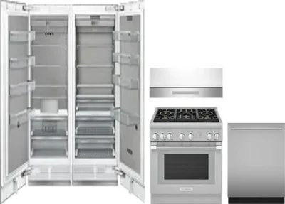 5 Piece Package Includes Refrigerator, Freezer, Range, Hood And Dishwasher