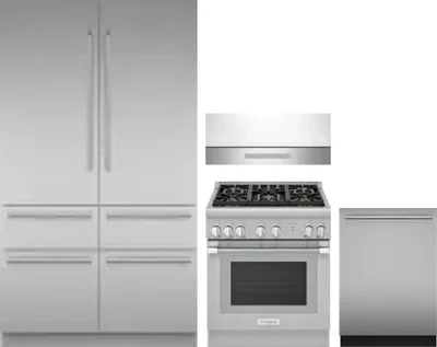 4 Piece Package Includes Refrigerator, Range, Hood And Dishwasher