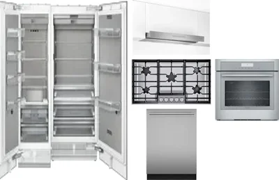 6 Piece Package Includes Refrigerator, Freezer, Cooktop, Wall Oven, Hood And Dishwasher