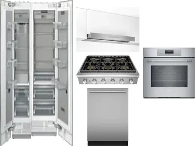 6 Piece Package Includes Refrigerator, Freezer, Cooktop, Wall Oven, Hood And Dishwasher