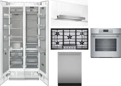 6 Piece Package Includes Refrigerator, Freezer, Cooktop, Wall Oven, Hood And Dishwasher