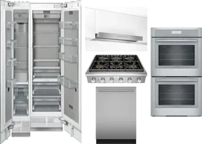 6 Piece Package Includes Refrigerator, Freezer, Cooktop, Wall Oven, Hood And Dishwasher