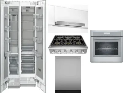 6 Piece Package Includes Refrigerator, Freezer, Cooktop, Wall Oven, Hood And Dishwasher