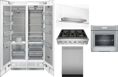 6 Piece Package Includes Refrigerator, Freezer, Cooktop, Wall Oven, Hood And Dishwasher