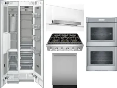 6 Piece Package Includes Refrigerator, Freezer, Cooktop, Wall Oven, Hood And Dishwasher