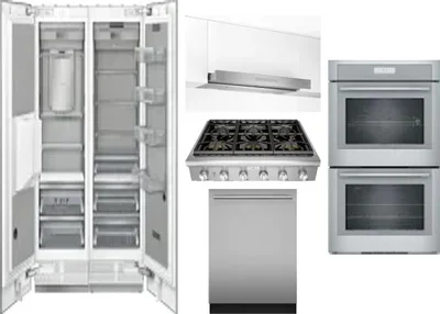 6 Piece Package Includes Refrigerator, Freezer, Cooktop, Wall Oven, Hood And Dishwasher