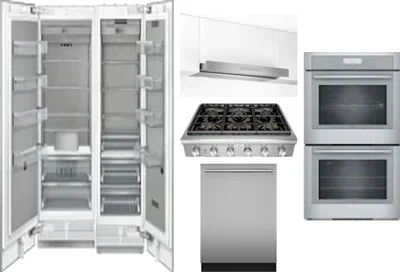 6 Piece Package Includes Refrigerator, Freezer, Cooktop, Wall Oven, Hood And Dishwasher